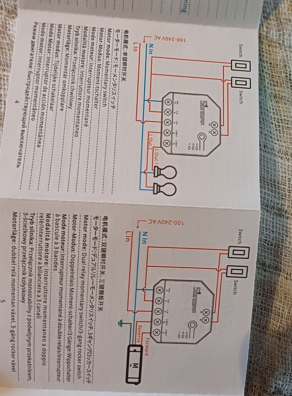 Sonoff wifi kit com 2 tomadas e 5  interruptores persiana