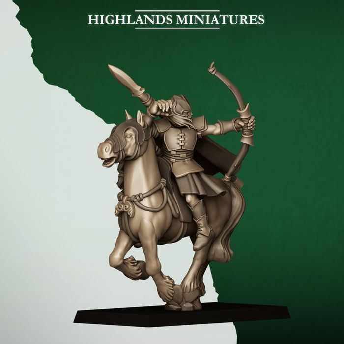 Mounted Feral Archers - Highlands Miniatures - Behelit Print