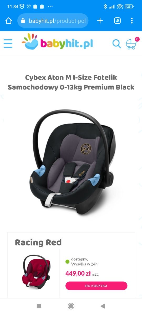 Fotelik nosidło Cybex Aton M ISOFIX