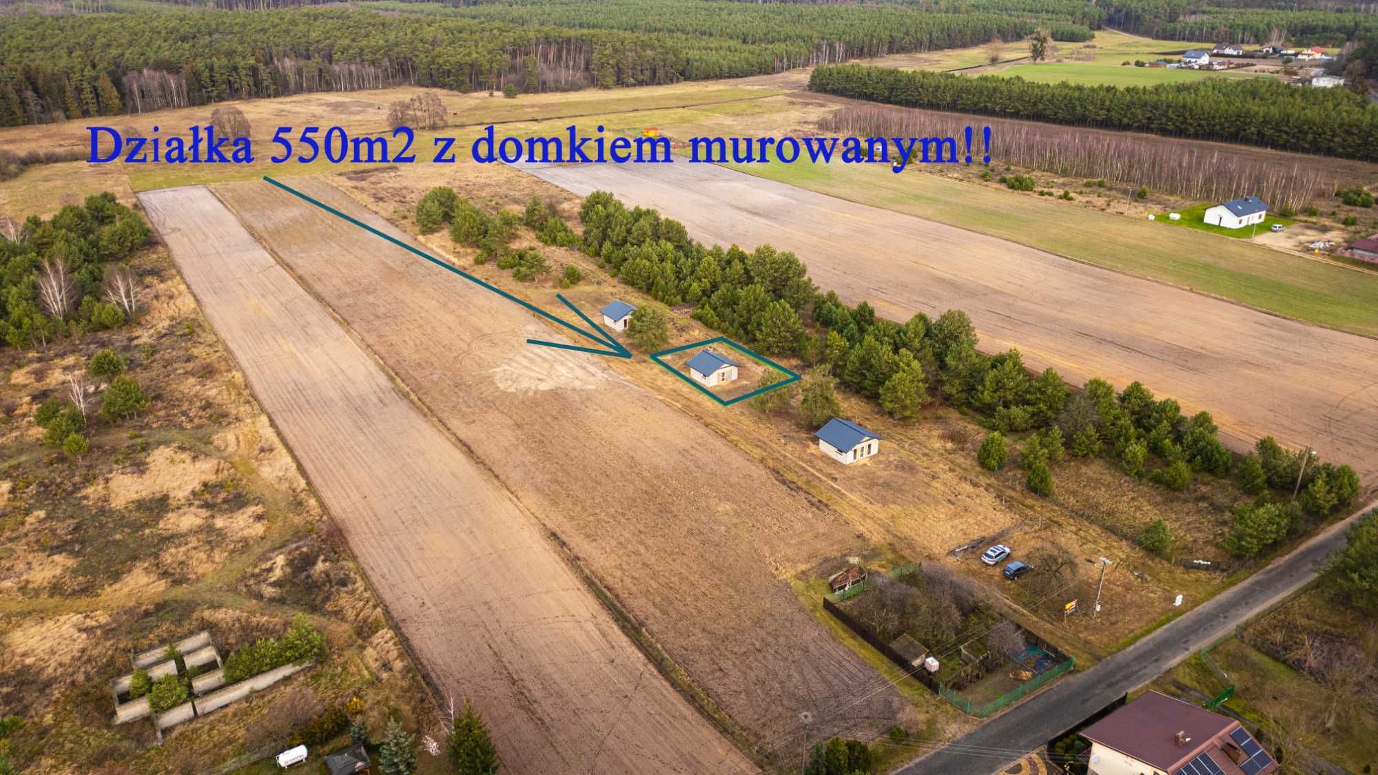 Działka rekreacyjna  550 m2 nad jeziorem z domkiem murowanym !!