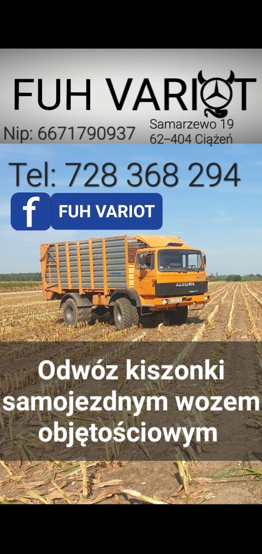 Samojezdna przyczepa objętościowa transport odwóz agrobil
