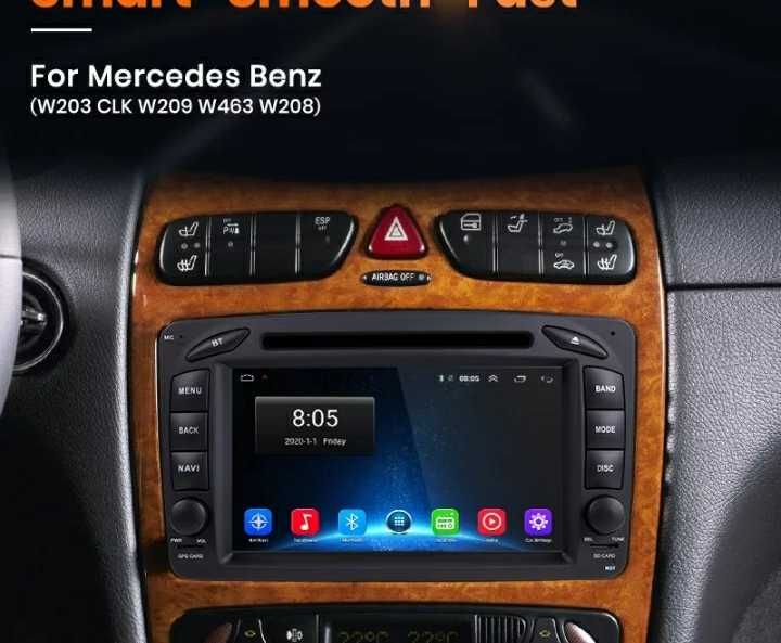 Auto Rádio Android Para Mercedes Benz W203 W209 W208 W463 Vito Viano