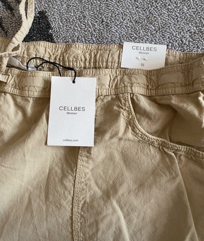 Bawełniane spodnie rybaczki wygodne wiązane na gumie plus size 56 8xl
