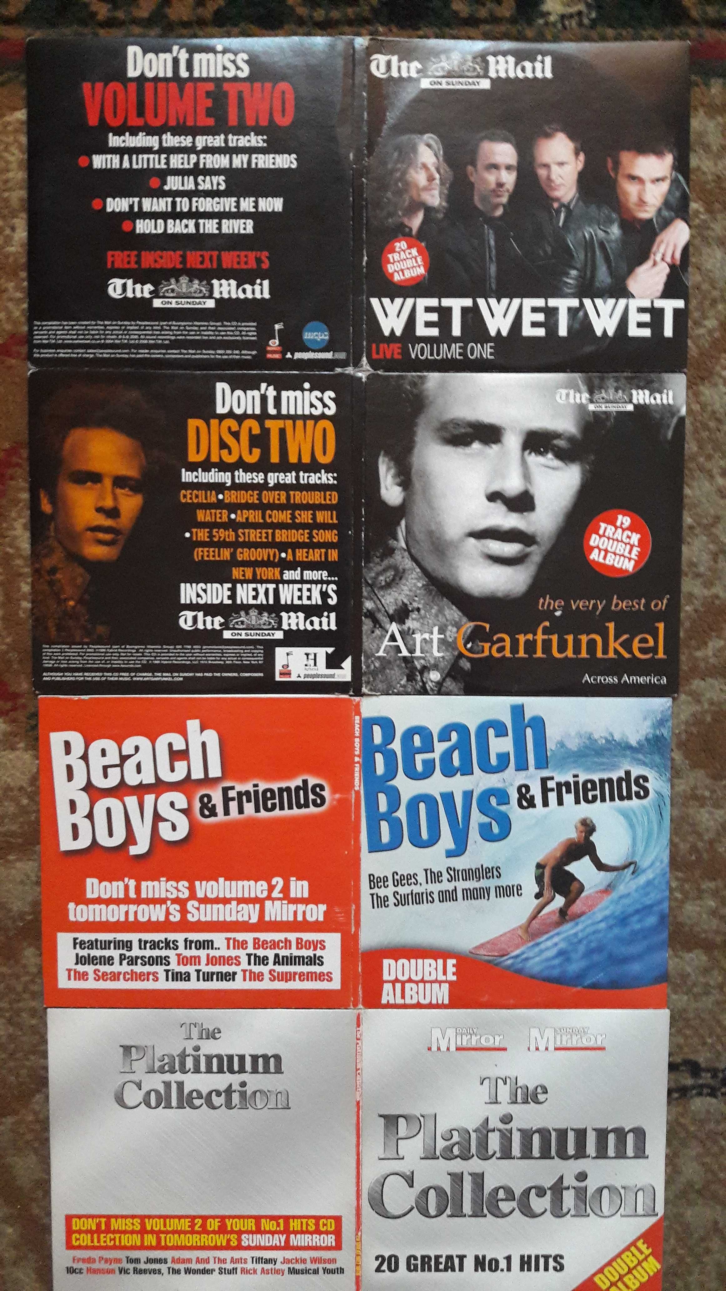 2 CD Art  Garfunkel ,Wet Wet Wet ,Beach Boys, 3 CD збірки 60-2010