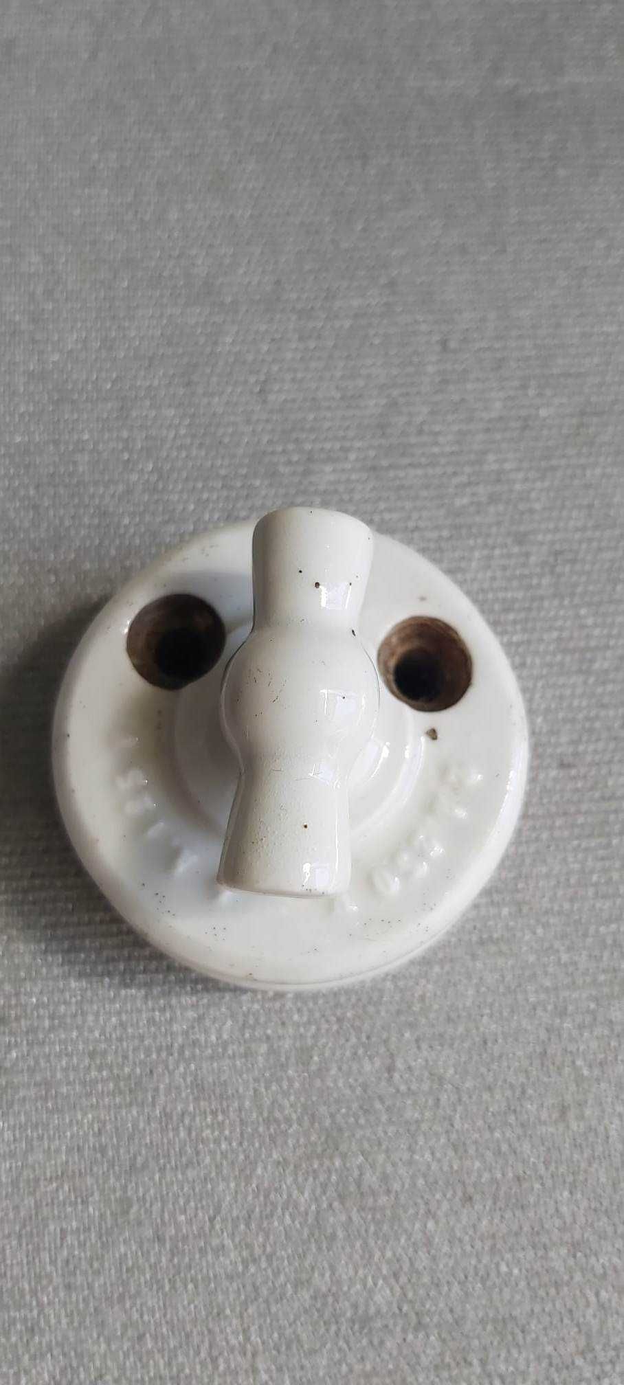 Interruptor de Botão e Porta Fusível 250v em Cerâmica (Vintage)