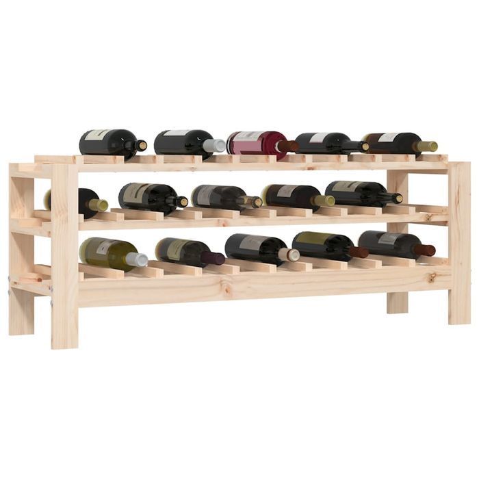 vidaXL Stojak na wino, 109,5x30x42 cm, lite drewno sosnowe