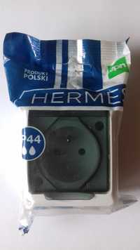 Розетка HERMES 16A IP44 герметичная с шторками и крышкой, 0321-01