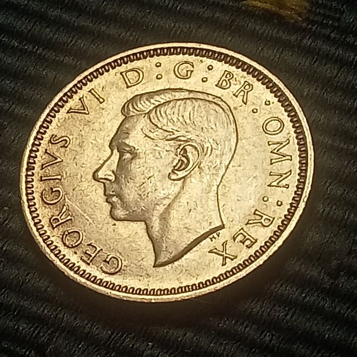 moeda prata 6 pence 1945