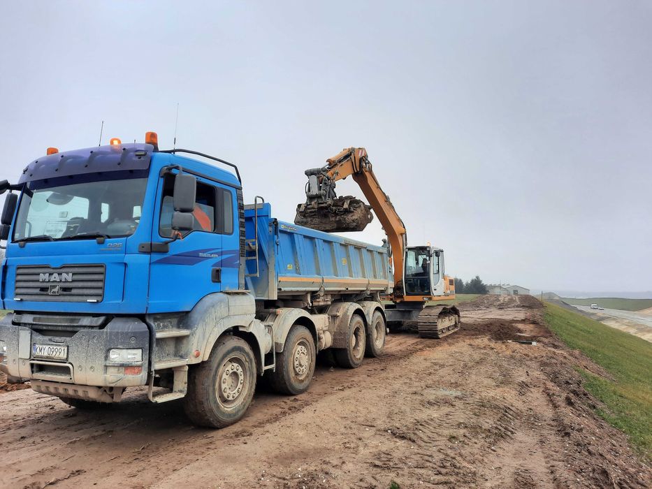 Prace ziemne usługi koparkami wyburzenia transport usługi brukarskie