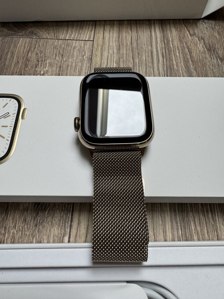 Faktura VAT 23% Zegarek Apple Watch 7 45mm stalowy złoty
