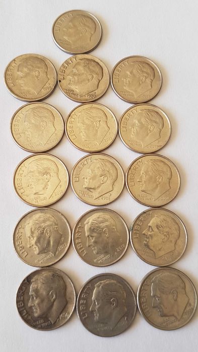 14 Moedas USA - ONE DIME