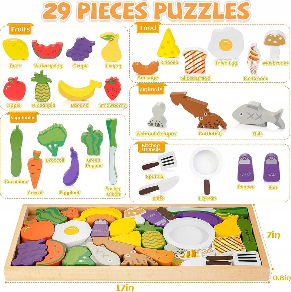 Puzzle dziecięce kuchenne 29 części