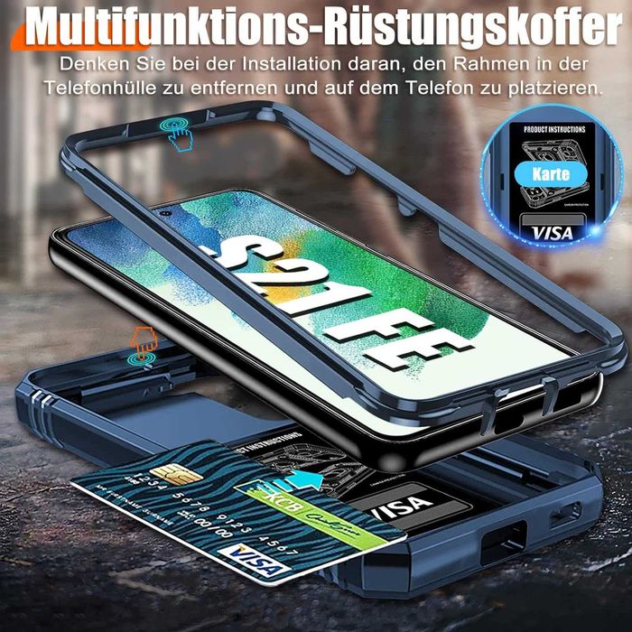 Giyer pancerne etui Samsung Galaxy S21 FE osłona aparatu niebieski