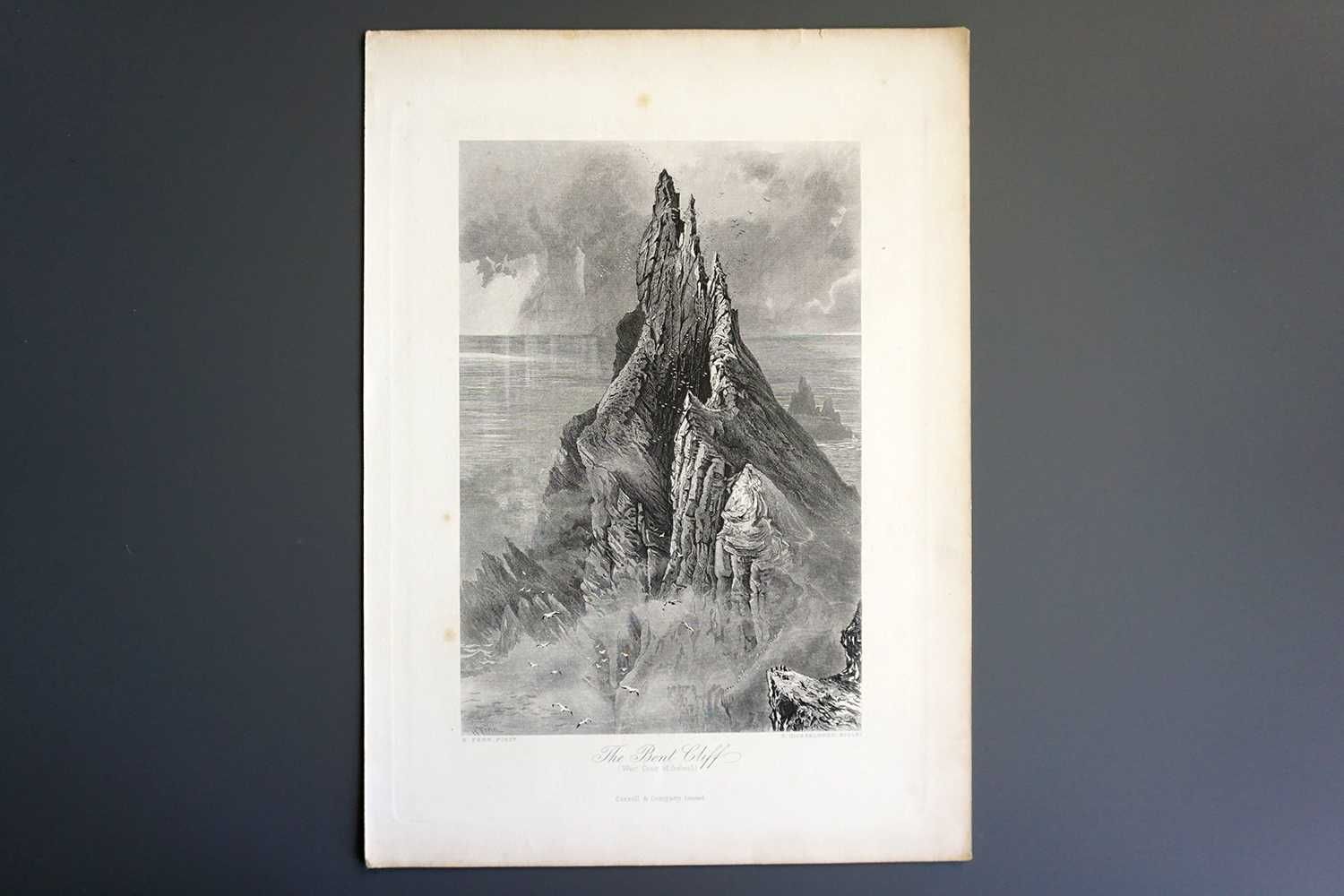 Stara grafika, staloryt, The bent cliff, ok. 1880 rok