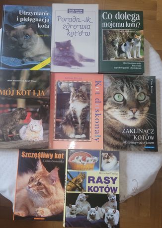 Pakiet 8 książek o kotach, książki -koty