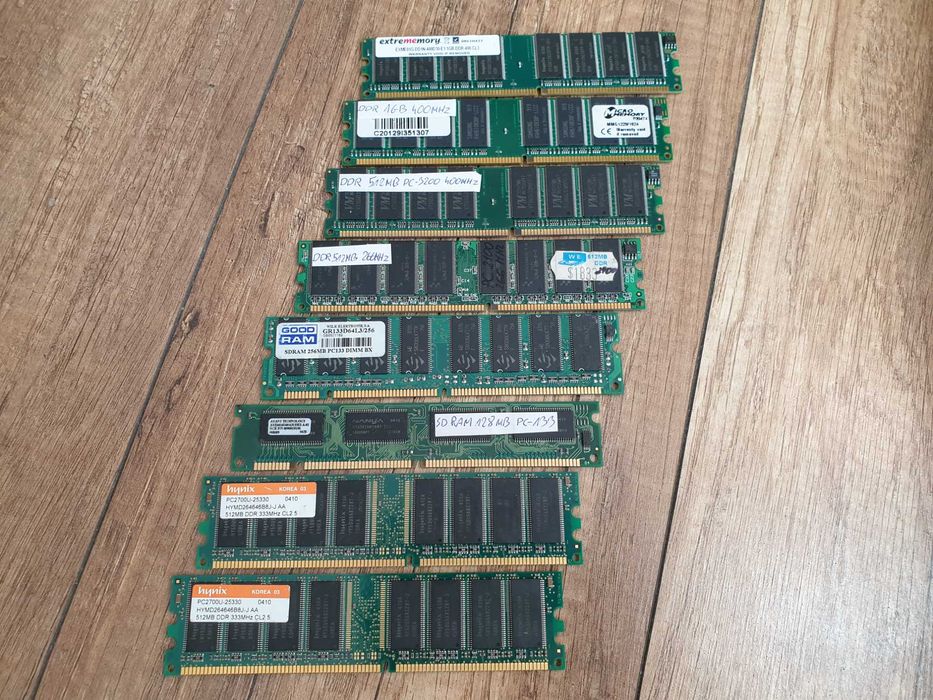 Zestaw RETRO pamięci RAM DDR / SDRAM – 128MB–1GB !