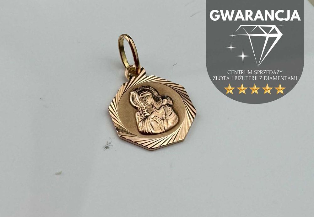 Złota zawieszka z wizerunkiem Maryi | JAK NOWA | 585 | 0.87g