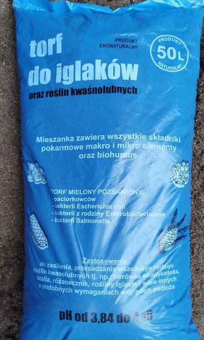 Torf kwaśny pH 3,40 50L borówka amerykańska Toruń Bydgoszcz  Ciech.