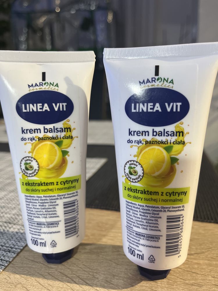 Krem balsam do rąk, paznokci i ciala linea vit cytrynowy