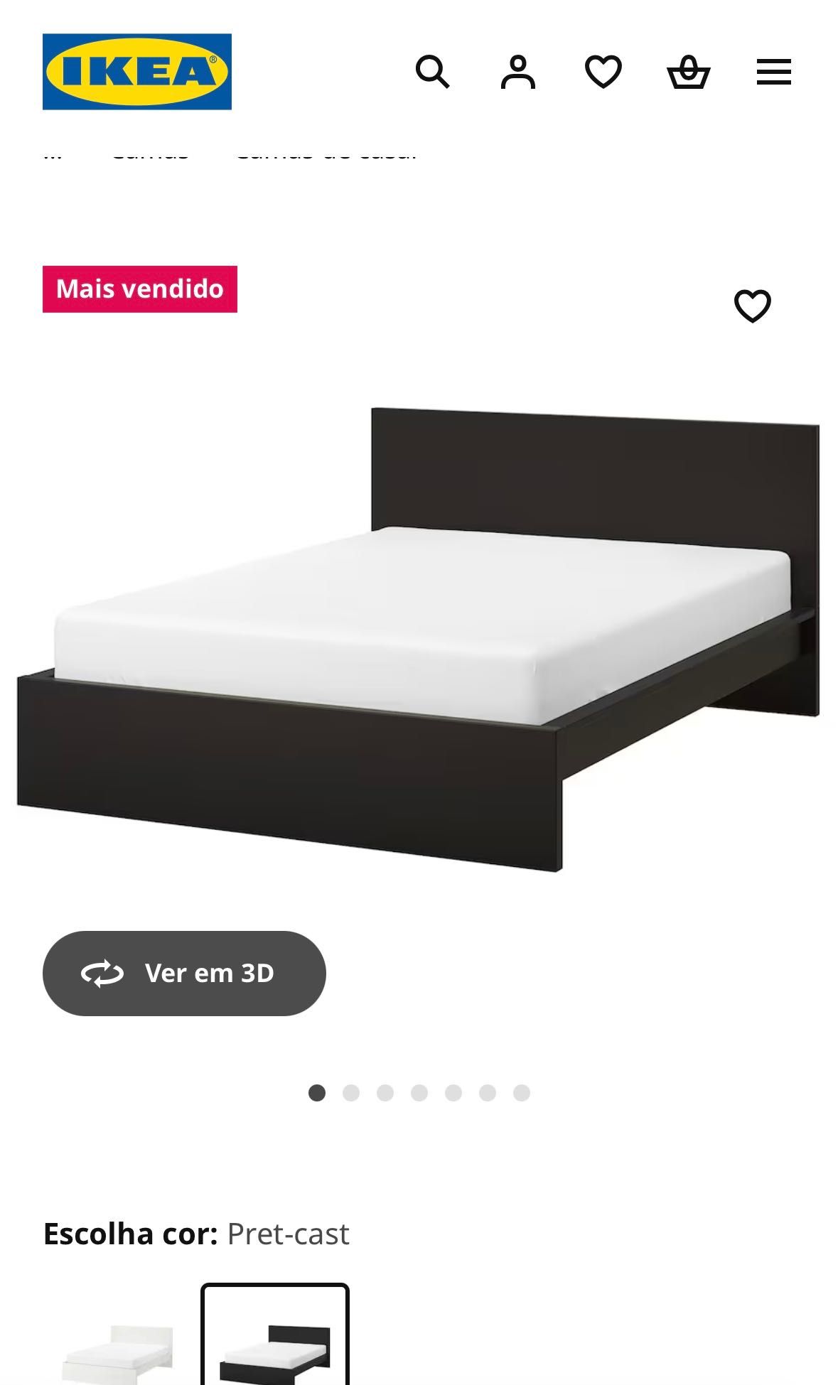 Cama MALM 180x200 com gavetões e estrado