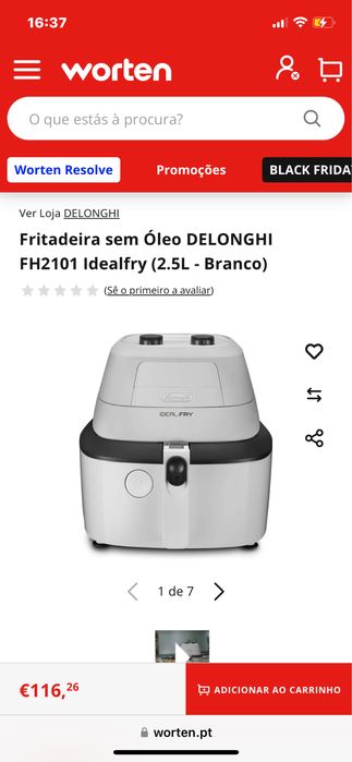 DeLonghi IDEAL FRY Fitadeira sem Óleo branca