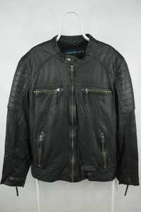 Якісна шкіряна куртка Blue Monkey Charcoal Leather Jacket Розмір ХХЛ