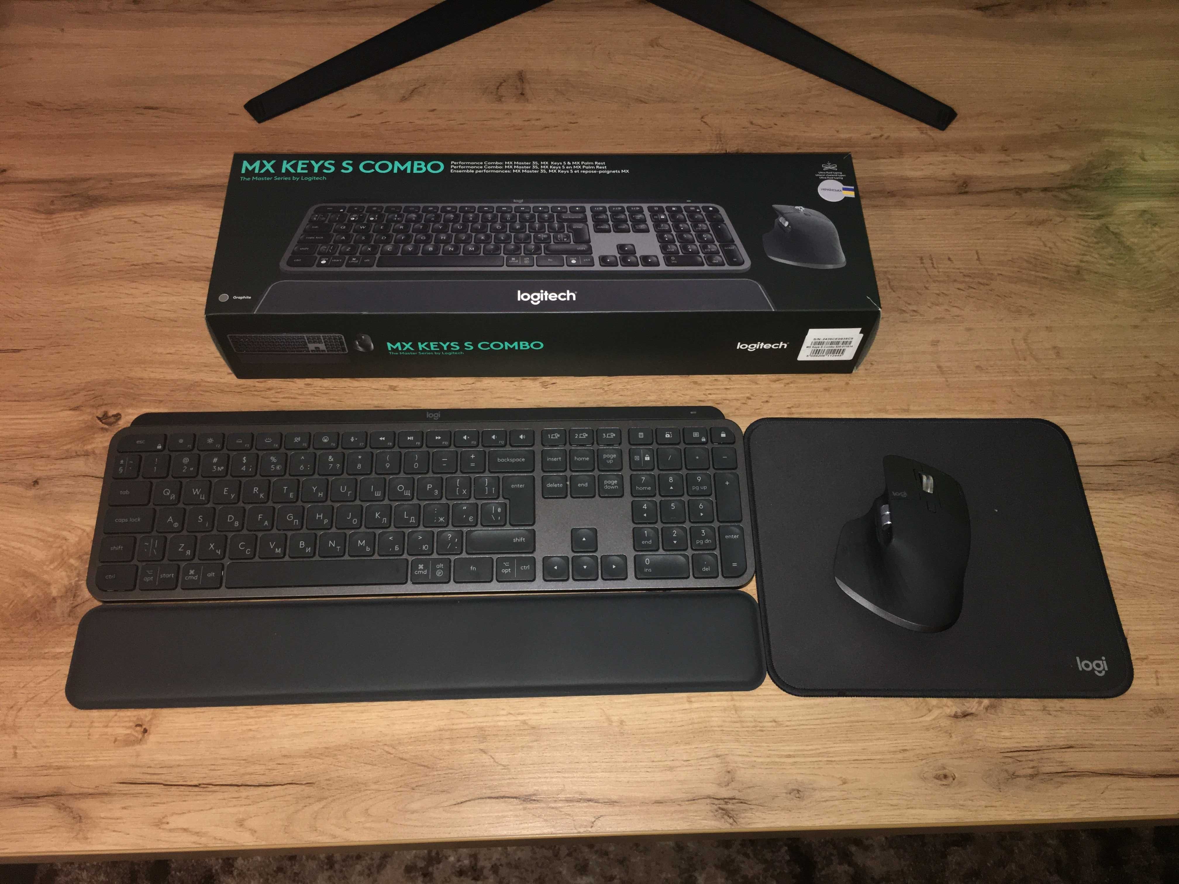 Комплект бездротовий Logitech MX Keys S Combo Graphite клавіатура миша