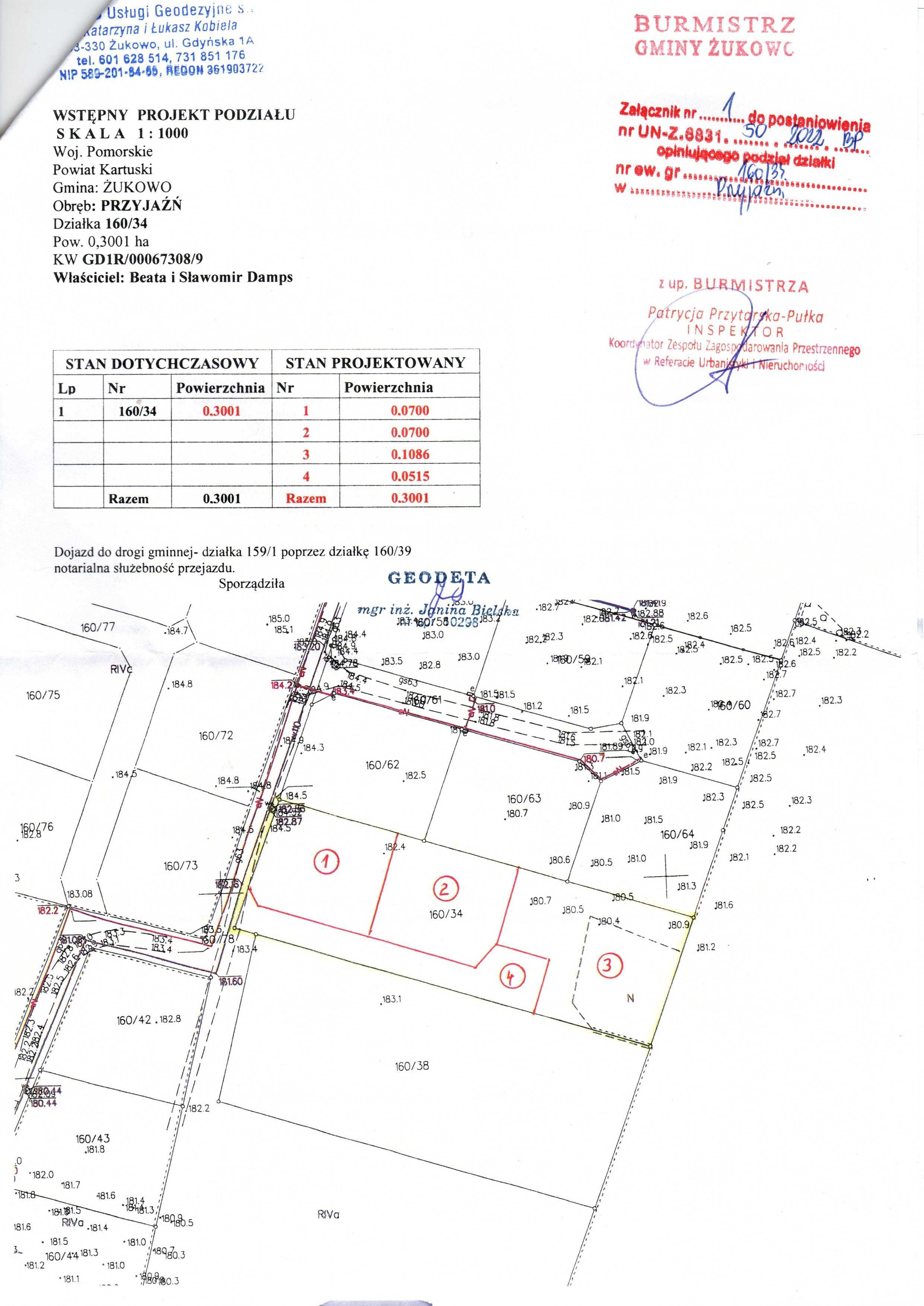 Przyjaźń Działka budowlana 1086 m2 przy ul. Łąkowej - 270 zł/m2