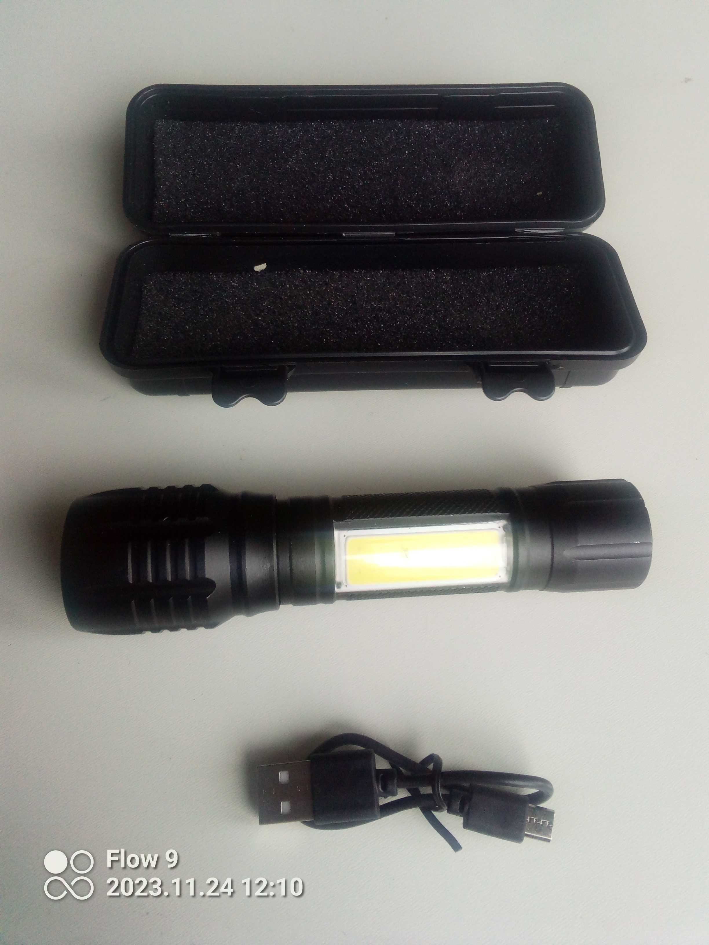 Latarka taktyczna szpiegowska LED + etui XL