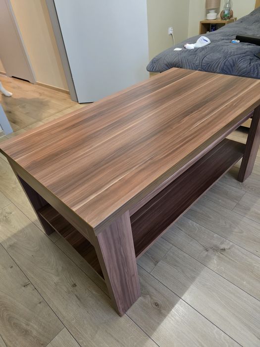 Stół / ława kawowa - 120×65×58 cm - kolor orzech / stan bardzo dobry
