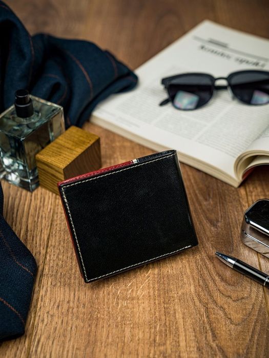 poziomy portfel męski ze skóry naturalnej - rovicky