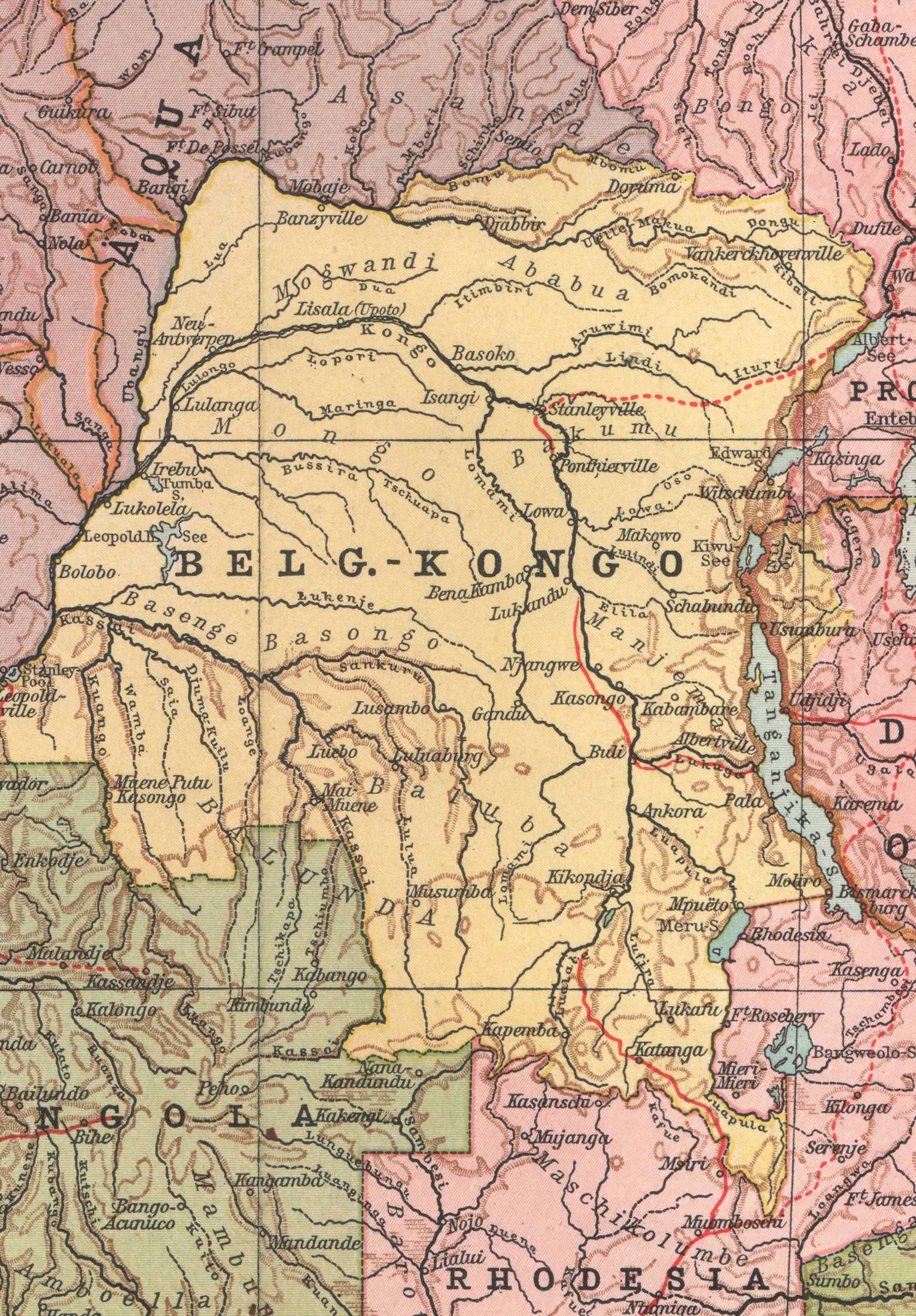 Afryka kolonialna. Duża efektowna mapa 1929 r. autentyk