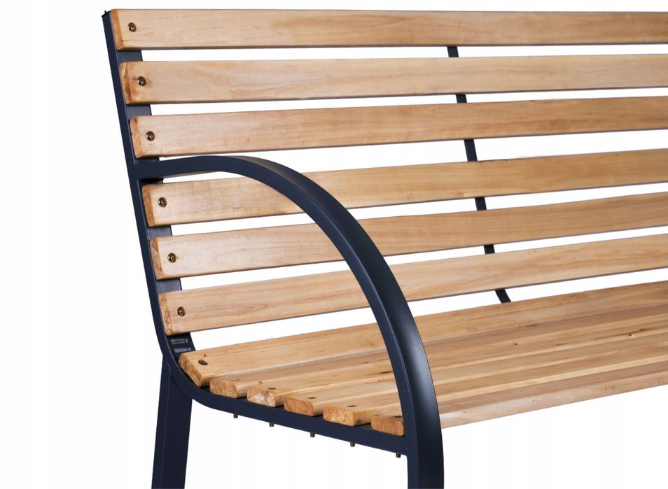 Ławka Ogrodowa Parkowa Metalowa Drewniana 2 Osobowa Ławeczka na Ogród