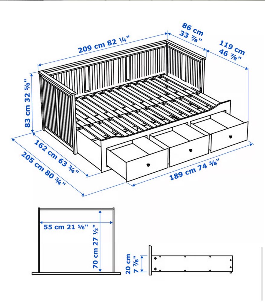 Łóżko rozkładane Hermes Ikea