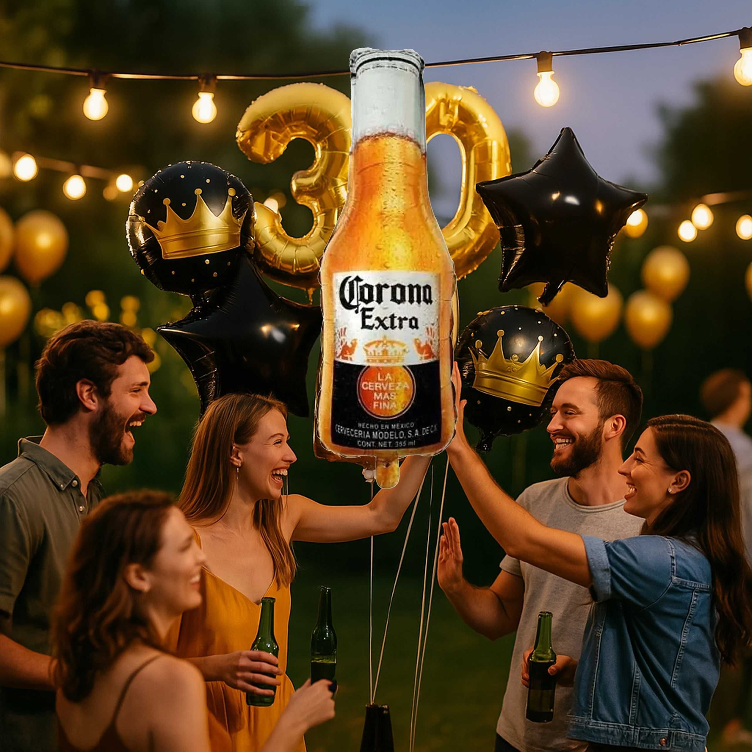 Zestaw Balonów Urodzinowych na Imprezę Butelka Piwa Corona Urodziny