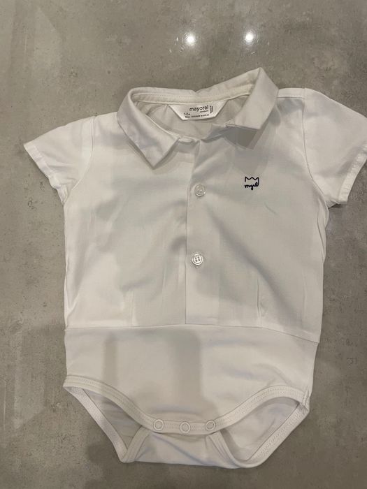 Body koszulka koszulkobody Mayoral baby rozm. 60 chłopiec białe