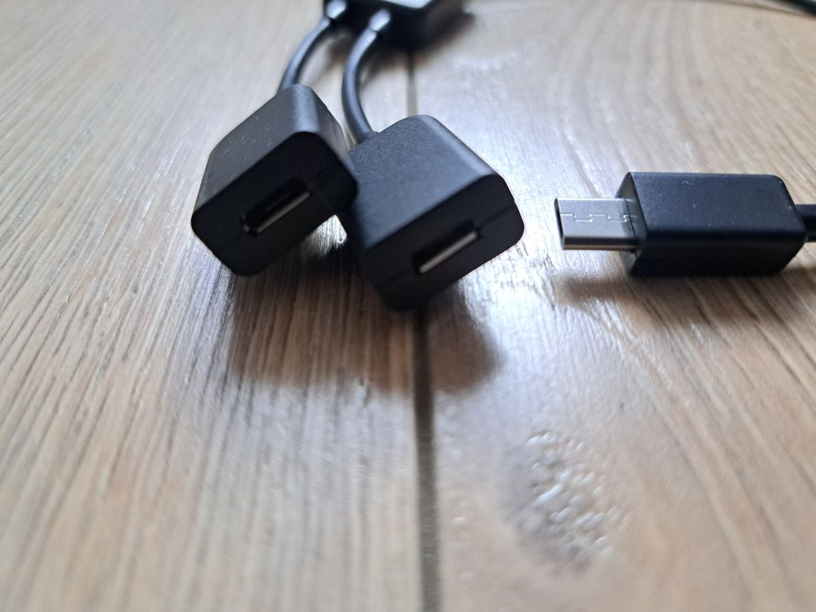 Przejściówka Micro USB na 2 Micro USB - męski na 2 żeńskie