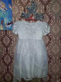 Детское нарядное белое платье