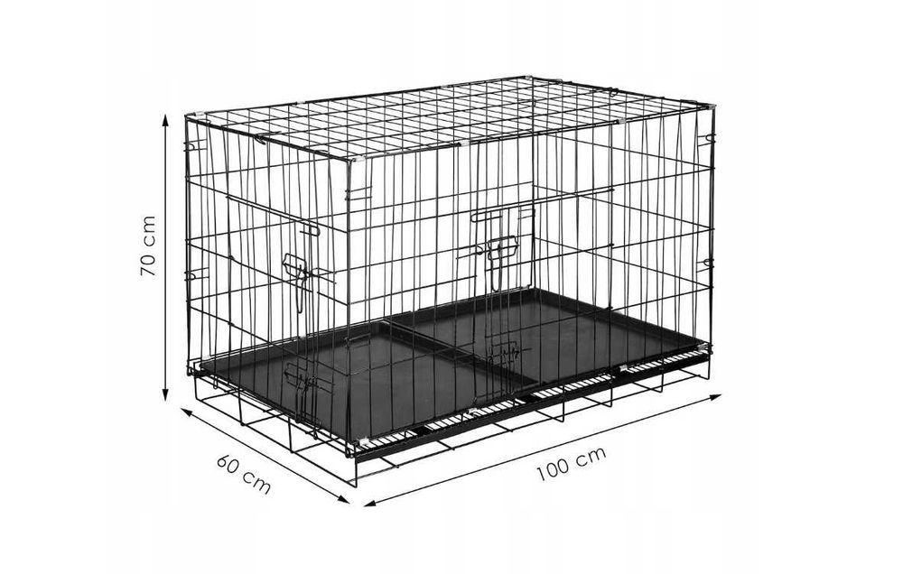 DUŻA klatka metalowa kojec dla psa / psów zwierząt 100x70x60 !!!