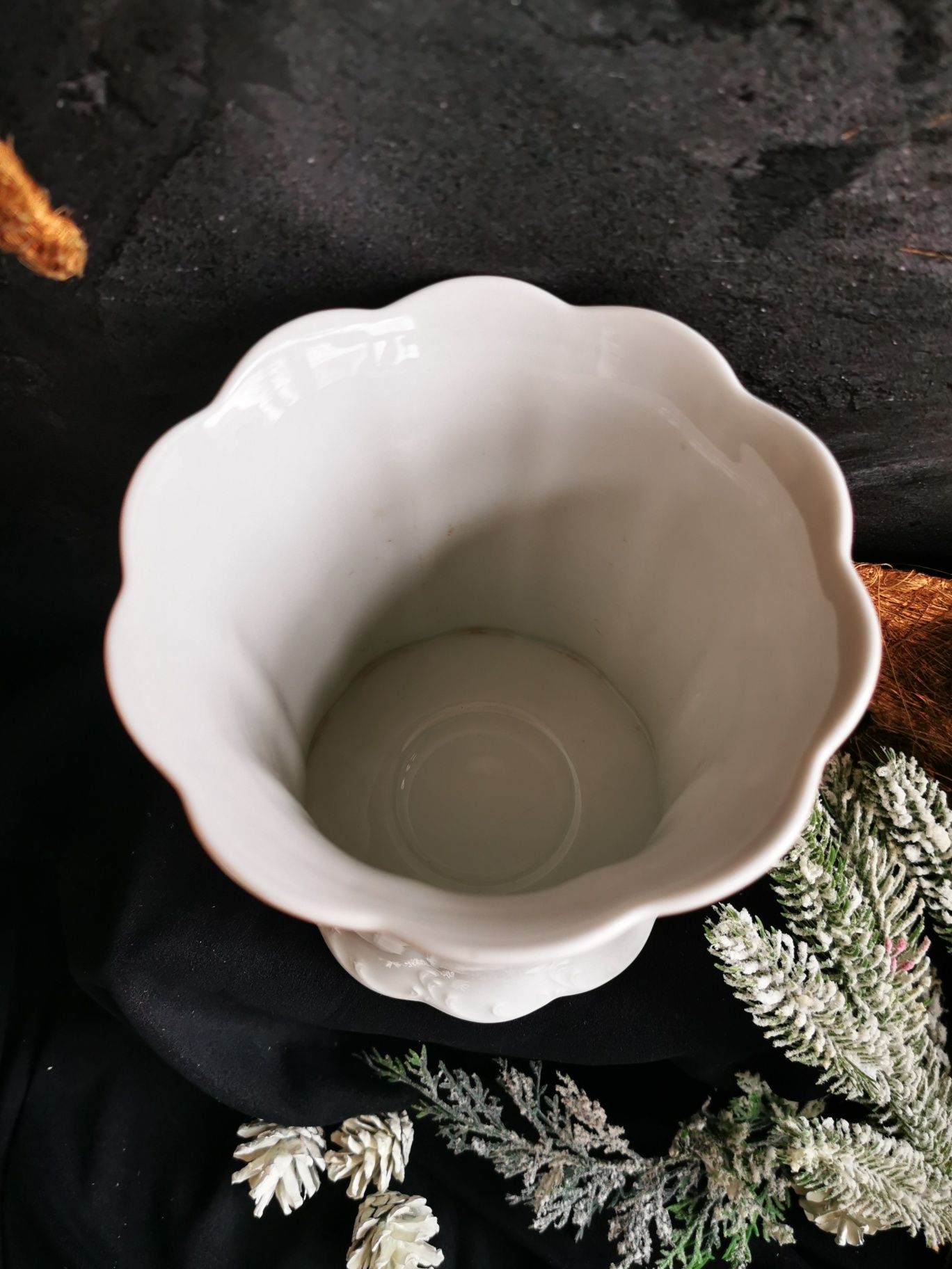 Wazon z porcelany, strukturalny wzór, Rosenthal Group, Classic Rose