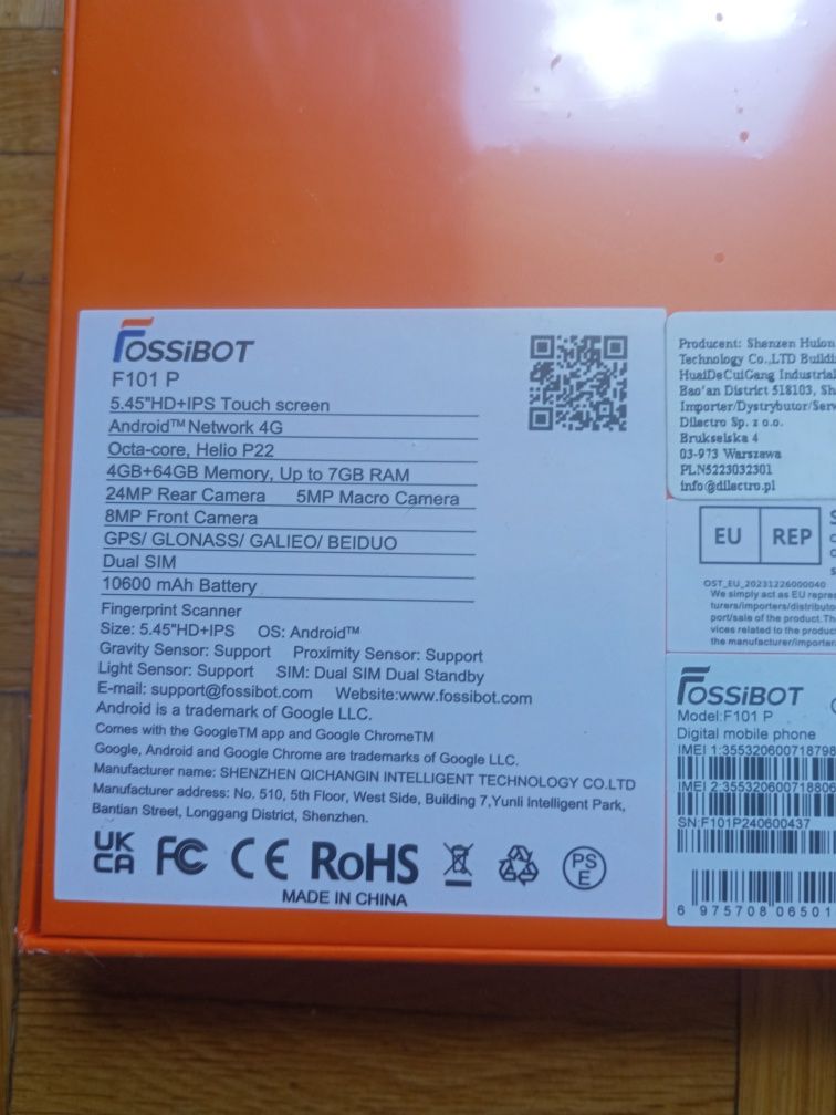 Nowy smartfon Budowlany Fossibit f101p