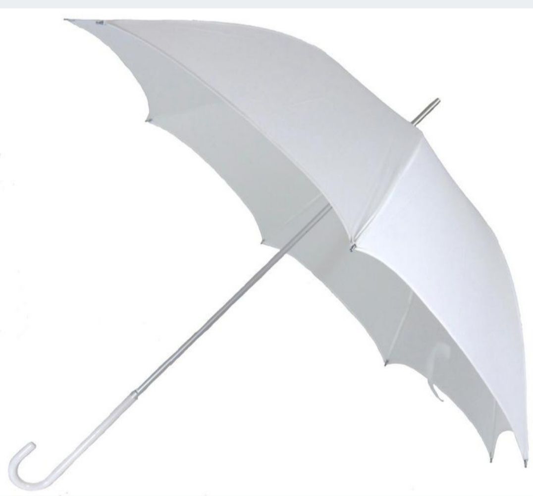 Biała parasolka rozkładana