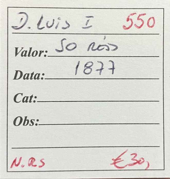 Moeda 50 Reis D LUIS I - 1877