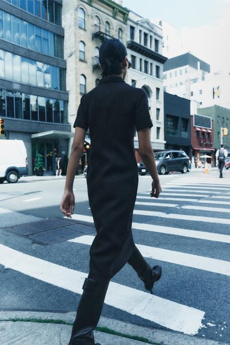 Брендова літня чорна сукня Zara ліоцел льон котон