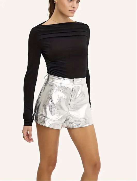 Шорти жіночі срібний металік