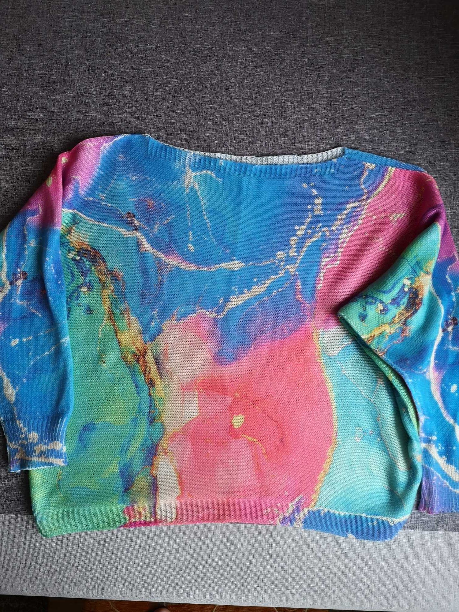 Kolorowy dzianinowy sweterek damski Italy Moda r. M