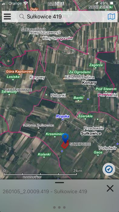 Pole 2,87 ha Sułkowice gm, solec-zdrój