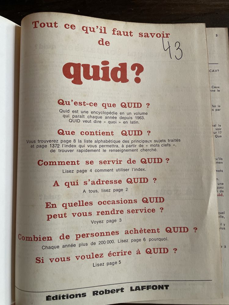 Livro quid 1976 francês