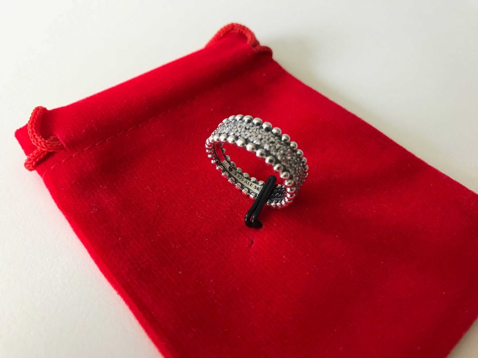 Anel Beaded Pavé Band Pandora em Prata de Lei 925 Novos