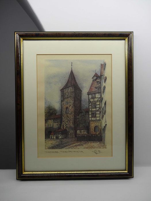 Obraz grafika w drewnianej ramie